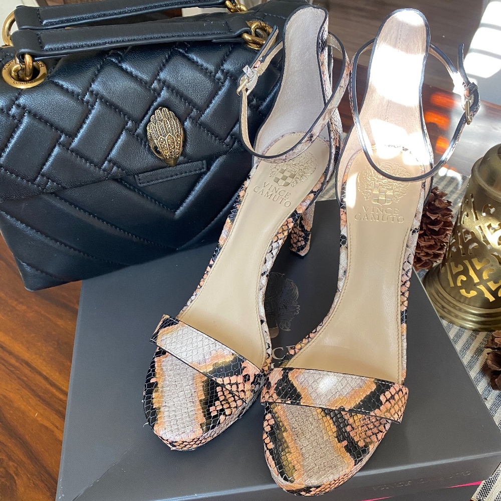 Vince Camuto Snakeskin Platform Strap Heels